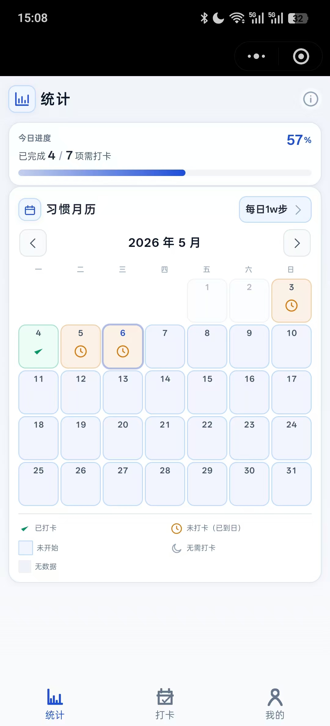 统计页面预览 - 直观看见坚持轨迹
